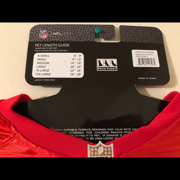 Kansas City Chiefs #00 NFL Officially Licensed Dog Pet Jersey - Picture 7 of 7